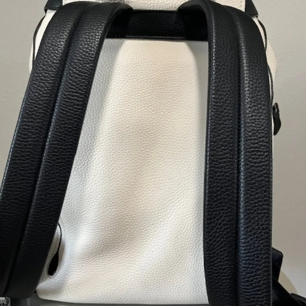 Coach Two-Tone Cream and Black Leather Backpack - Picture 7 of 14
